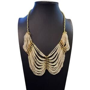 Sead Bead Multi Strand Scallop Art Nouveau Style Necklace